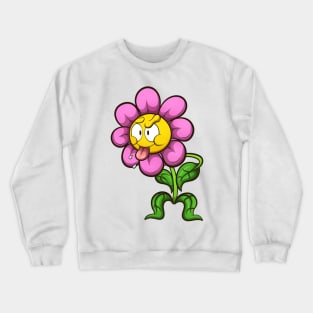 Cartoon Flower Sticking It’s Tongue Out Crewneck Sweatshirt